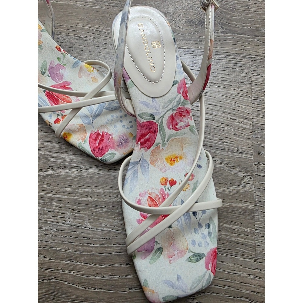Bandolino Block Heel Sandals‎ Womens 8.5M Multi Color Excellent Floral Strappy